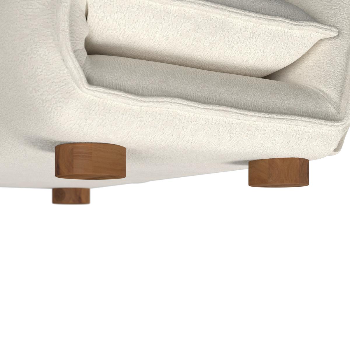 Schlafsofa Bella Bouclé Weiß - Weiß/Naturfarben, MODERN, Holz/Textil (141/189/25cm) - Bessagi Home