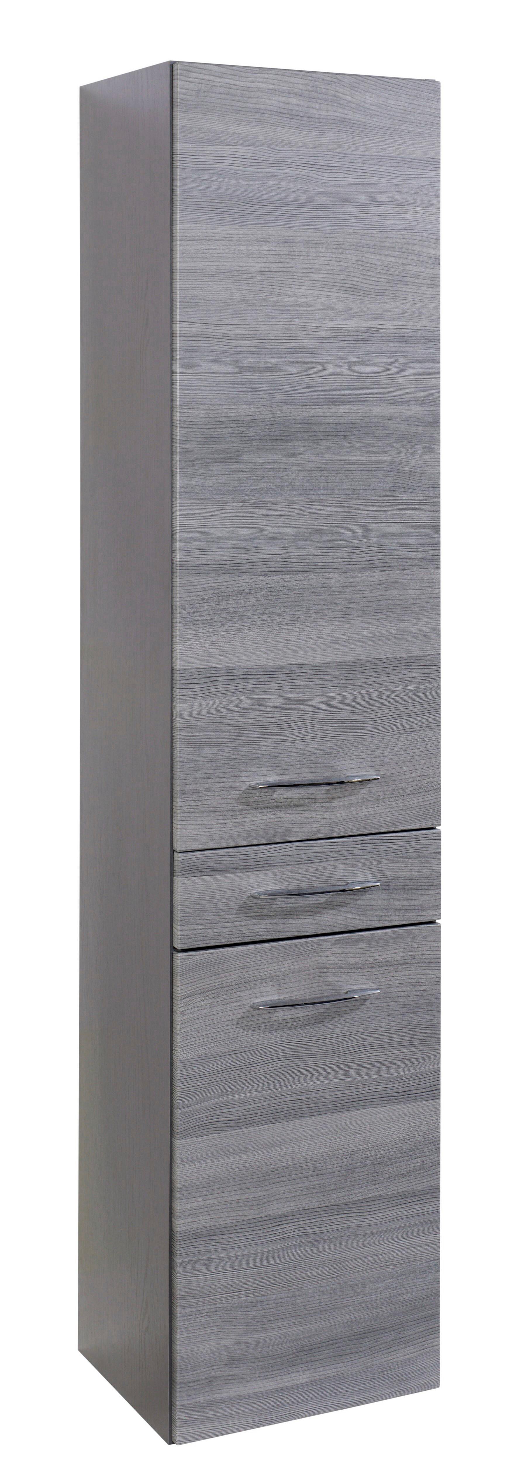 Seitenschrank Florida in Graphit/Silberfarben - Chromfarben/Silbereichenfarben, MODERN, Holzwerkstoff/Metall (40/180/35cm)