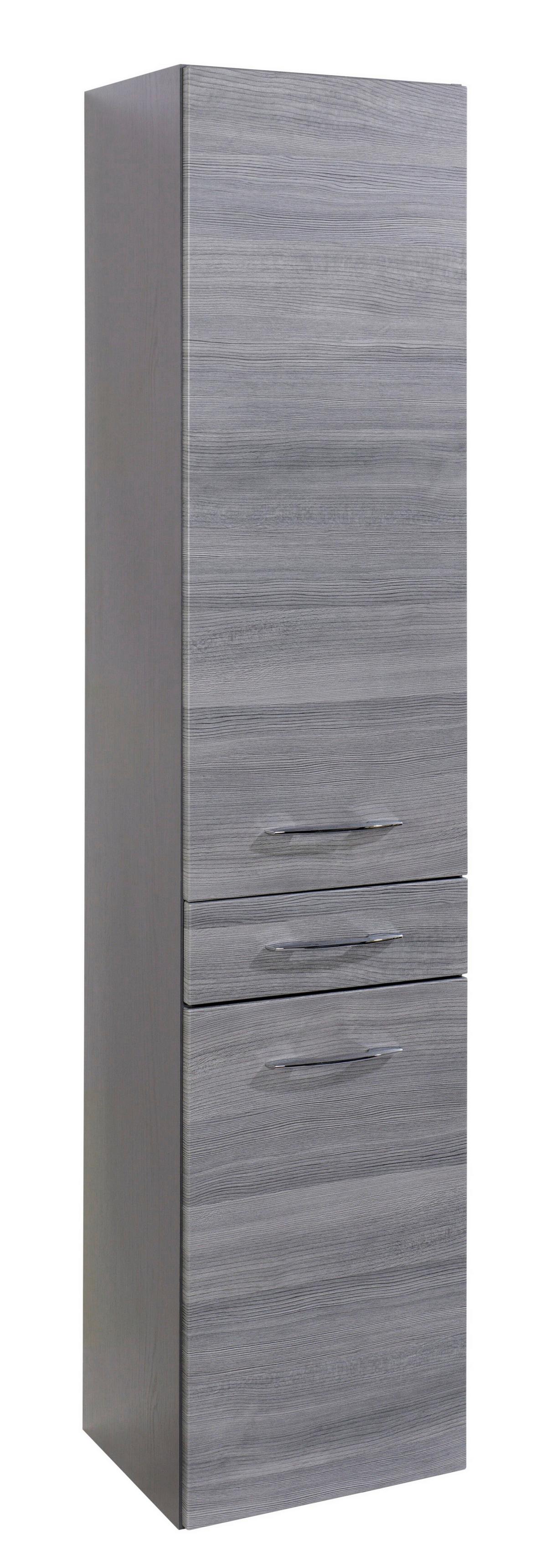Seitenschrank Florida in Graphit/Silberfarben - Chromfarben/Silbereichenfarben, MODERN, Holzwerkstoff/Metall (40/180/35cm)