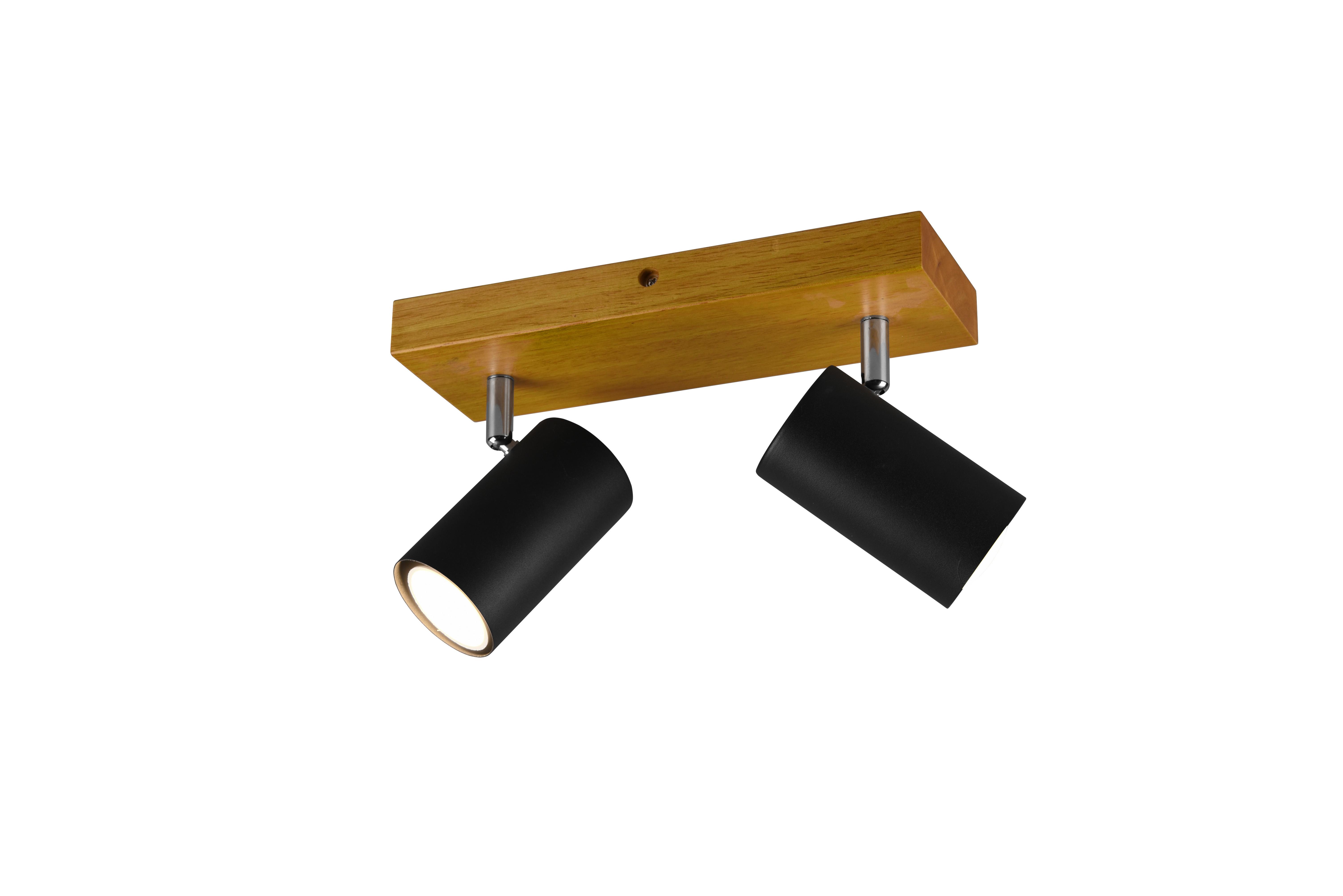 Strahler Marley Schwarz max. 35 Watt - Schwarz, Design, Holz/Metall (26/16/9cm) - Trio Leuchten