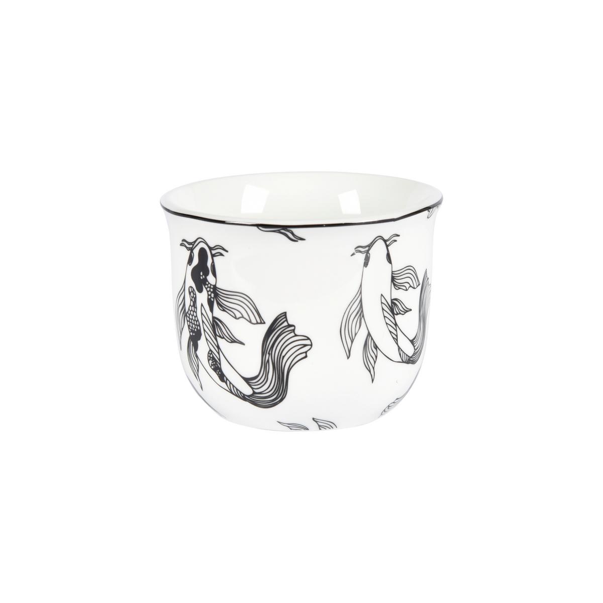Teetasse Shiva aus Porzellan ca. 190ml - Schwarz/Weiß, LIFESTYLE, Keramik (8,3/6,5cm) - Premium Living