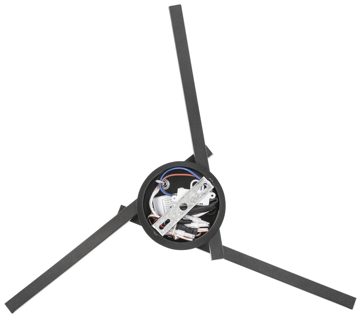 Led Stropna Svjetiljka Ito - crna, Moderno, metal/plastika (56/56/11cm) - Mömax