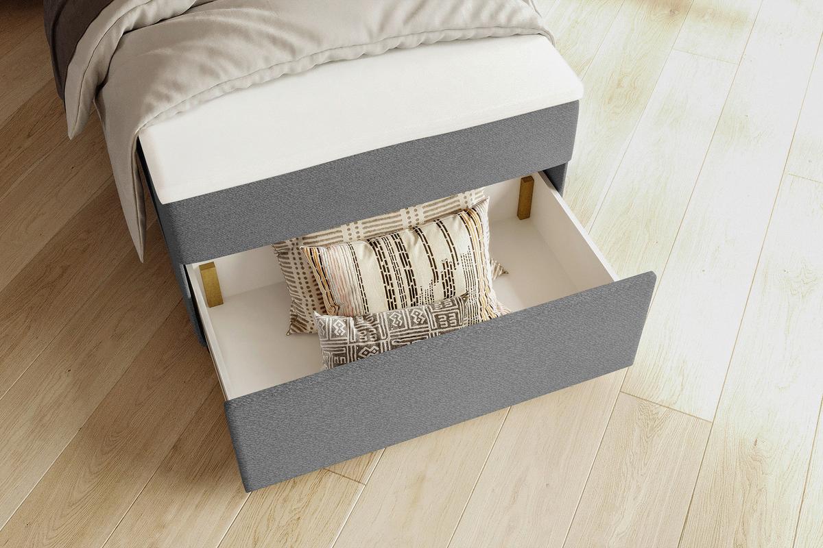 Boxbett Odin Anthrazit ca. 90x200cm - Anthrazit/Schwarz, KONVENTIONELL, Kunststoff/Textil (90/200cm) - Based