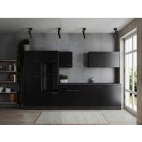 Kuhinjski Blok Brez Aparatov Oliver, 340cm - srebrne barve/črna, Design, kovina/leseni material (340cm) - Respekta