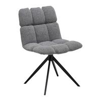 Stol Malu, Siva, Vrtljiv - siva/črna, Moderno, kovina/tekstil (53/68/83cm) - Bessagi Home