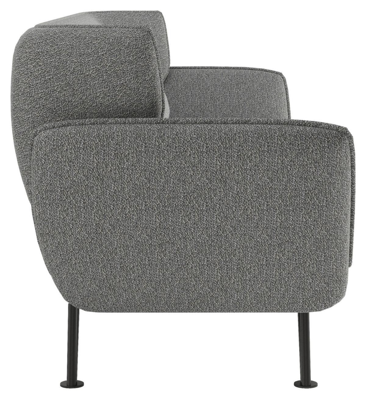 Dreisitzer-Sofa "Medina", grau - Anthrazit, MODERN, Textil/Metall (228/81/89cm) - MID.YOU