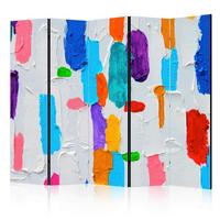 Paravan Color Matching I, 5-Delni, Dvostranski - večbarvno, Basics, tekstil/les (225/172/3cm) - artgeist