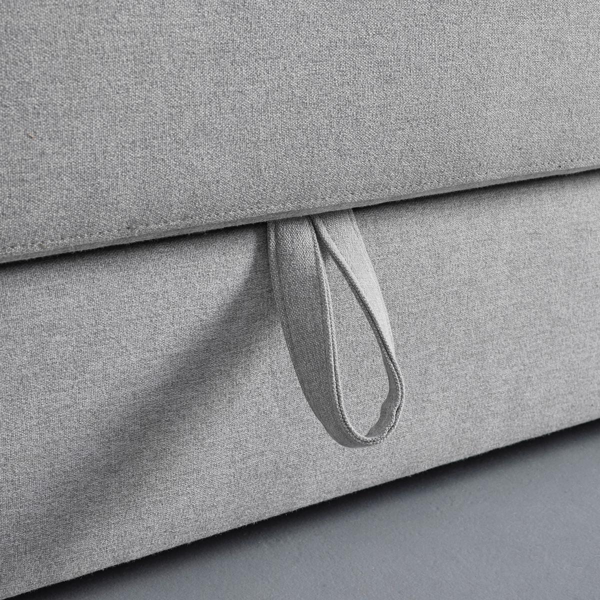 Schlafsofa Claudio Hellgrau Webstoff - Hellgrau/Schwarz, MODERN, Holz/Kunststoff (200/85/93cm) - Bessagi Home