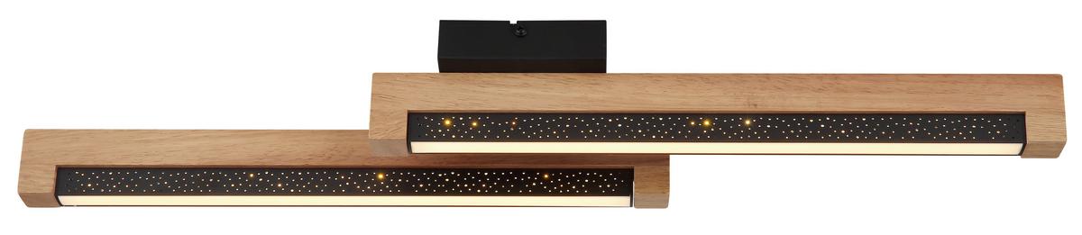 Stropna Led-svetilka Starla, S Sijalko - črna/bela, Natur, kovina/umetna masa (70/13/8cm) - Globo