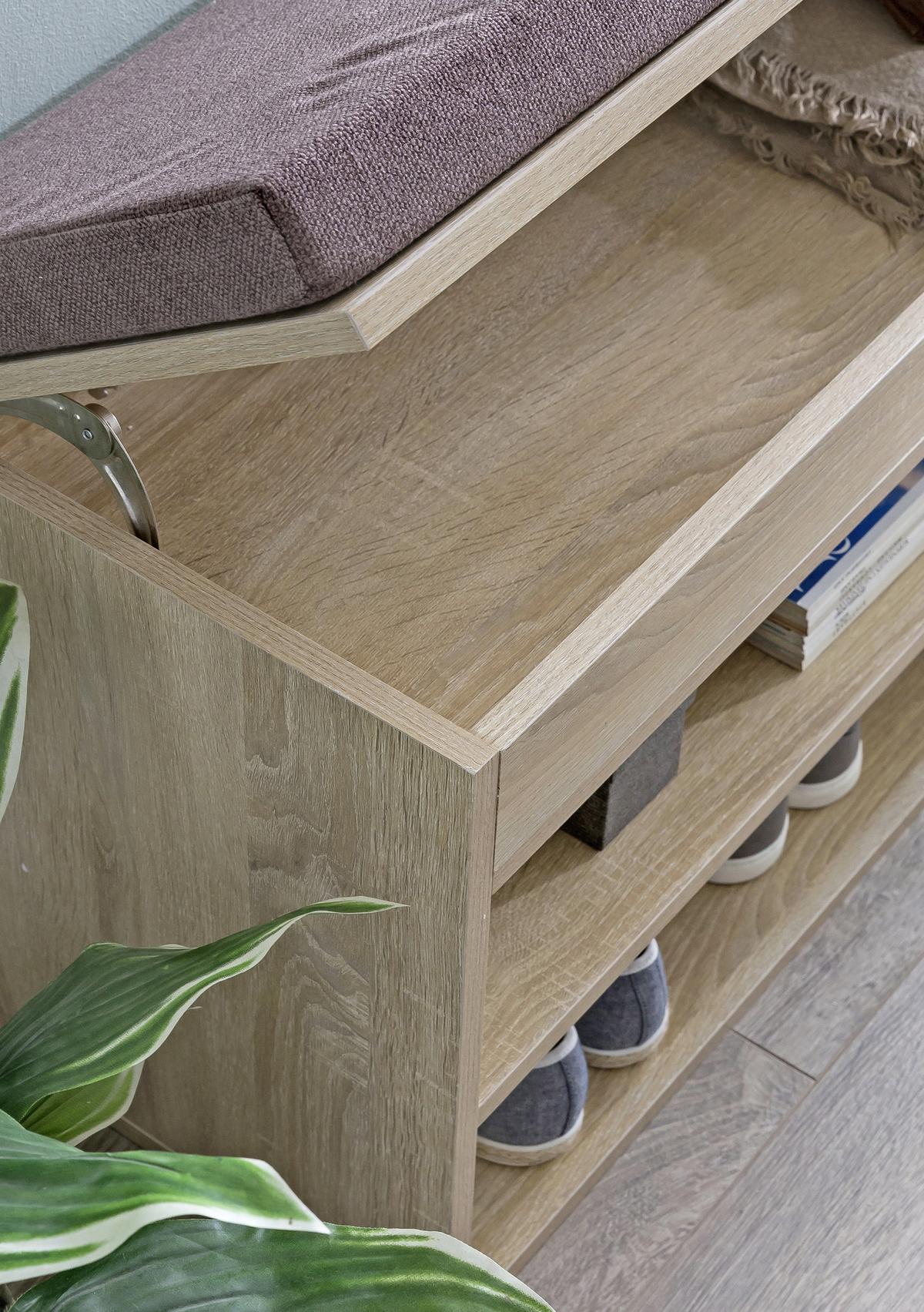 Klop S Prostorom Za Čevlje Wl5.344 - hrast sonoma/rjava, Konvencionalno, tekstil/leseni material (104/51/32cm) - MID.YOU