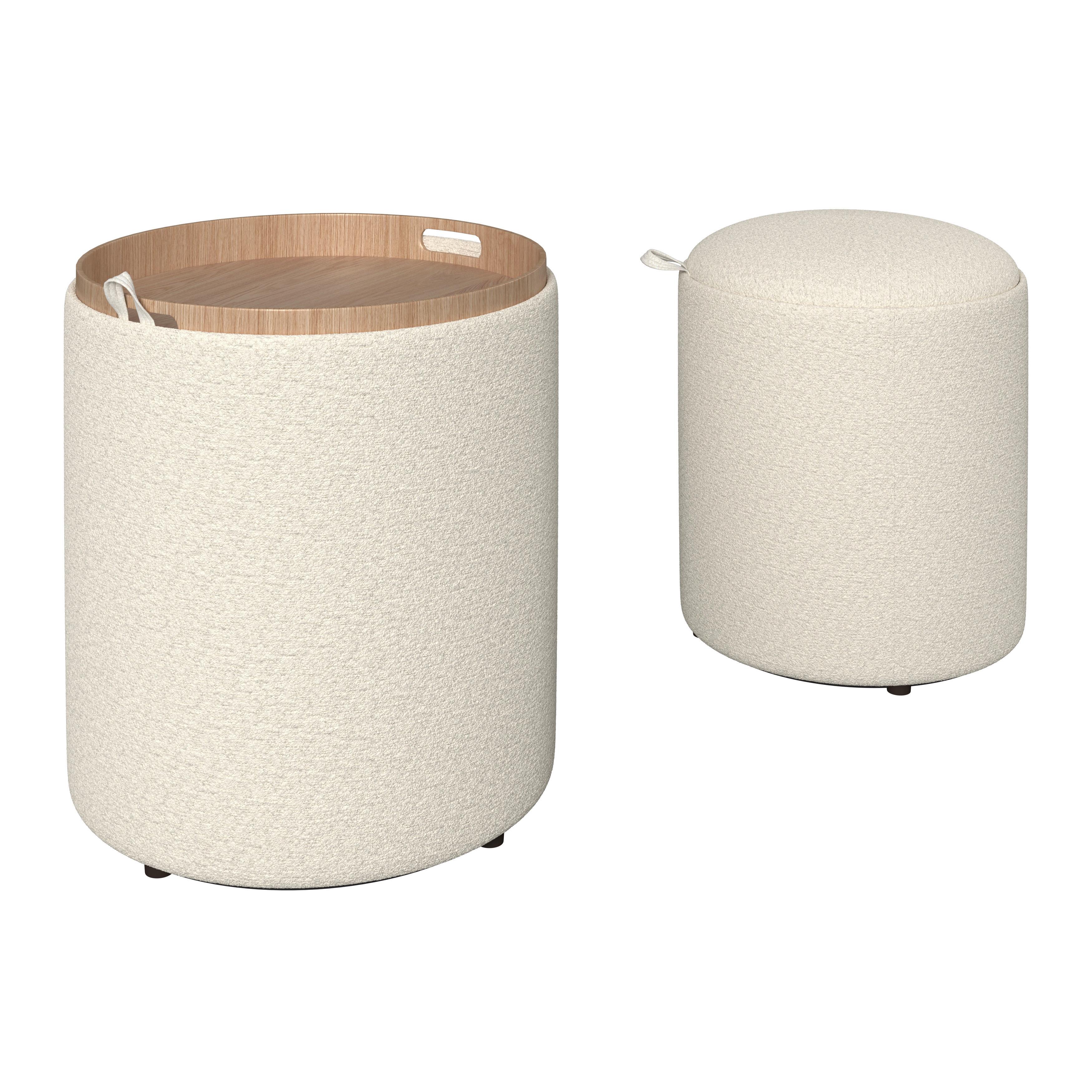 PALL MELANIE - vit, Modern, trämaterial/textil (44cm) - Bessagi Home