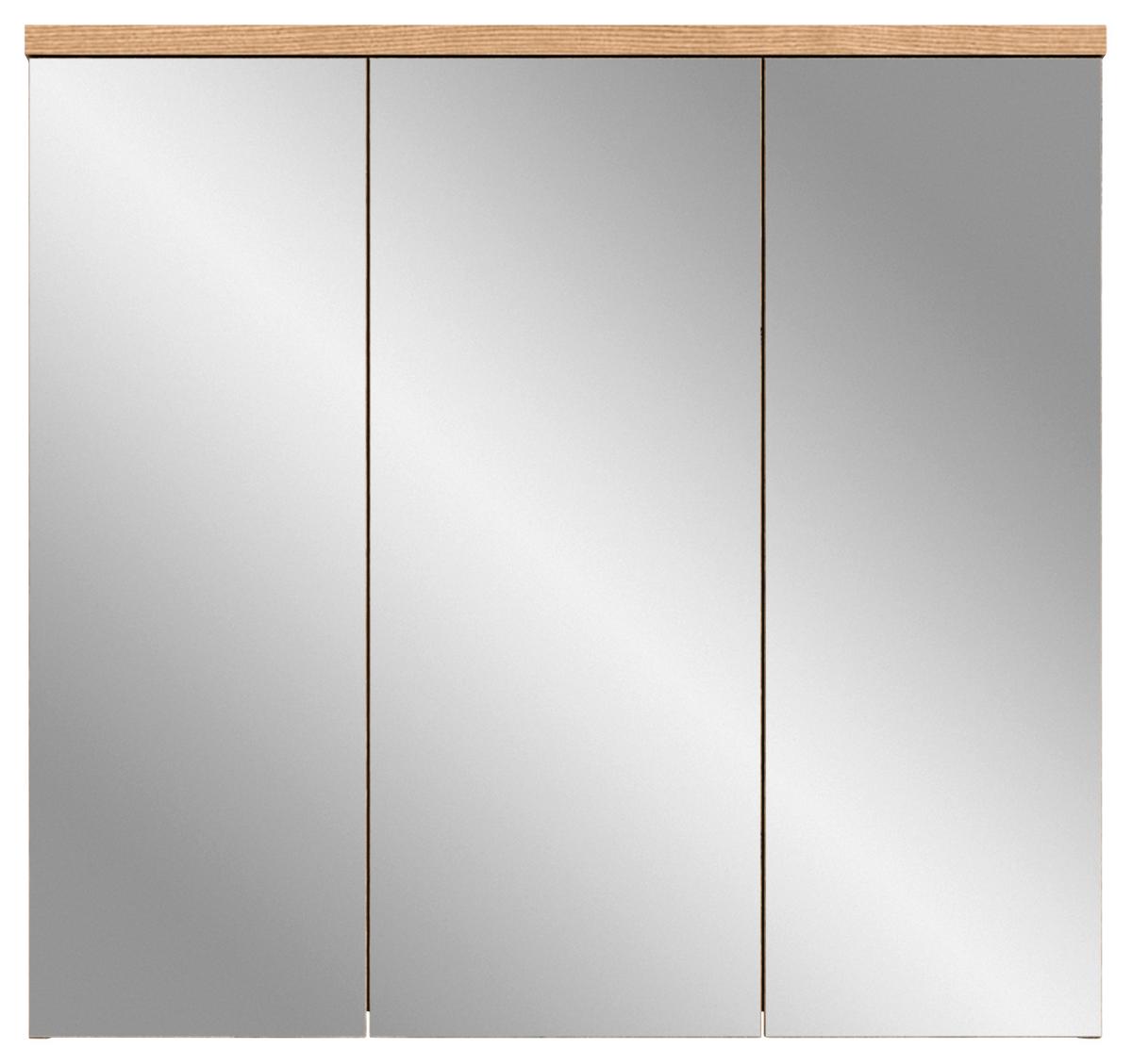 Badezimmer Grado 4-tlg. ca. 138 cm Eiche/Grau - Dunkelgrau/Weiß Hochglanz, MODERN, Glas/Keramik (138cm) - MID.YOU