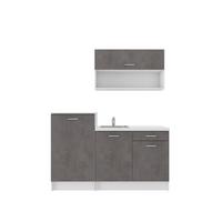 Kuhinjski Blok Brez Aparatov Smart, Siva, Bela, 160cm - siva/bela, Design, umetna masa/leseni material (160cm) - P & B