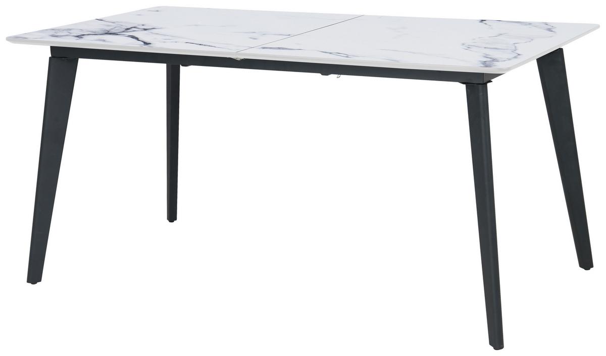 Jedilna Miza Alvaro, Bela, 180-220x90 - črna/bela, Trendi, kovina/leseni material (180/220/90/75cm) - MID.YOU