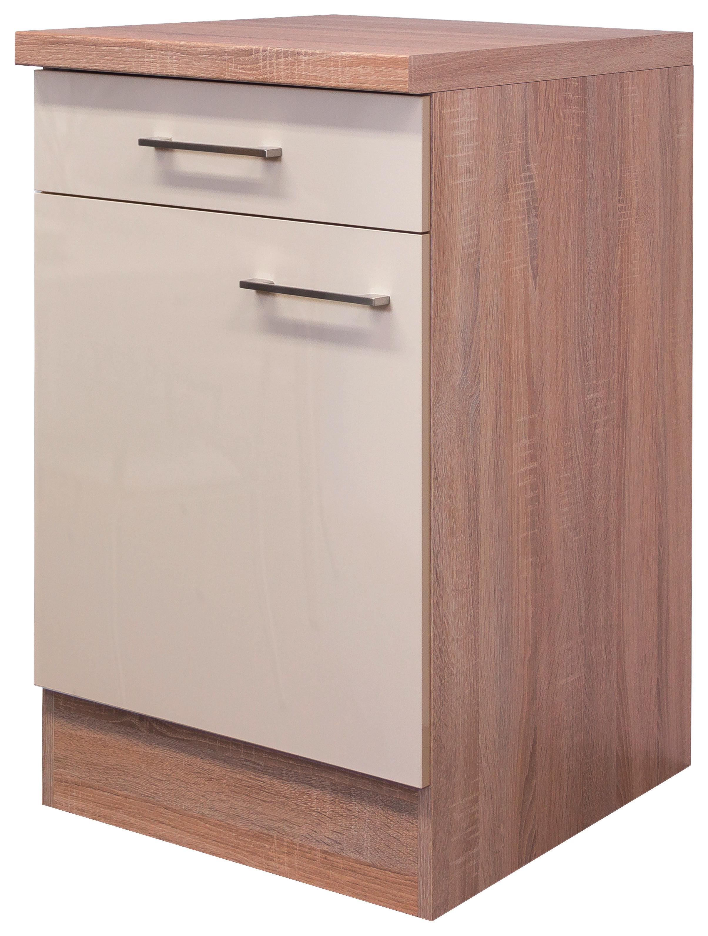 Küchenunterschrank "Nepal" , Kaschmir - Kaschmir/Edelstahlfarben, MODERN, Holzwerkstoff/Metall (50/86/60cm) - FlexWell