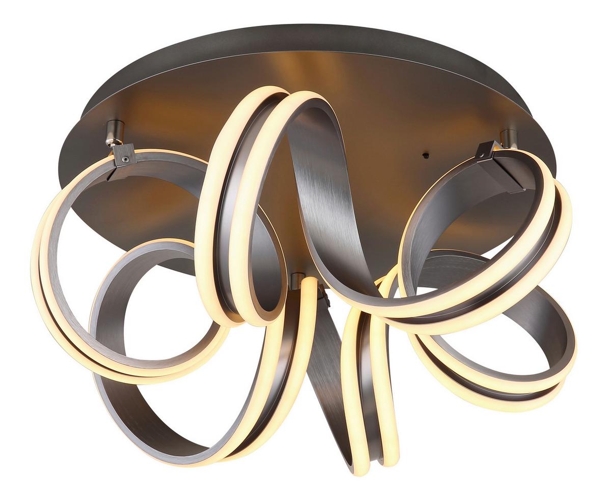 LED-DECKENLEUCHTE 67335-45 KUNI - Weiss/Dunkelgrau, Design, Kunststoff/Metall (54/25cm) - Globo