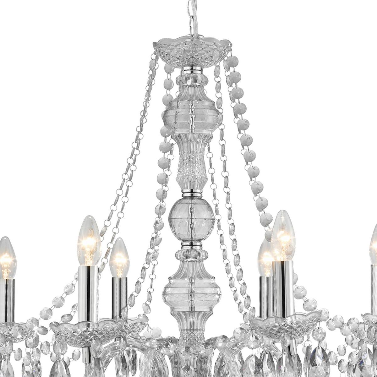 Csillár Marie Therese 8888-8cl - krómszínű, Konventionell, műanyag/fém (74/150cm)