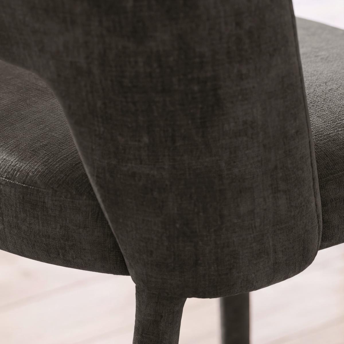 Stuhl Anea Dunkelgrau Webstoff Gepolstert - Dunkelgrau, MODERN, Holz/Textil (52/79/55,5cm) - Bessagi Home