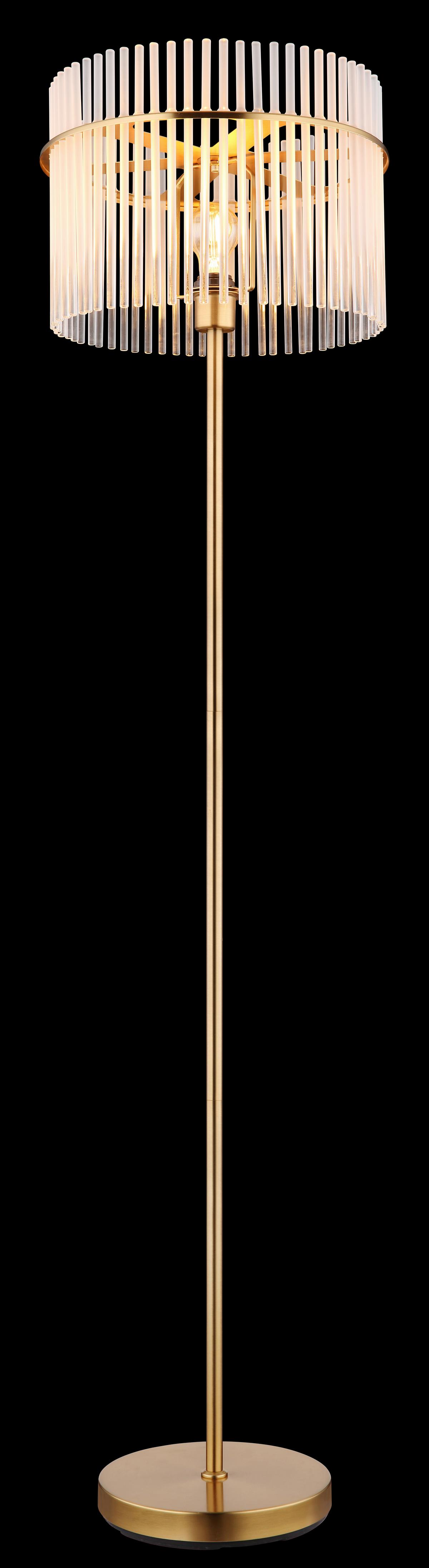 Stoječa Svetilka 15698sm Gorley - zlate barve/opal, Konvencionalno, kovina/steklo (38/152cm) - Globo