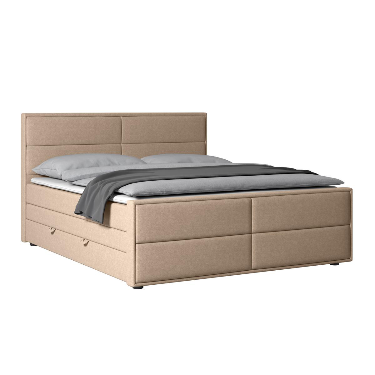 Boxspringbett Palermo ca. 180x200 cm Naturfarben - Schwarz/Naturfarben, MODERN, Karton/Holz (180/200cm) - MID.YOU