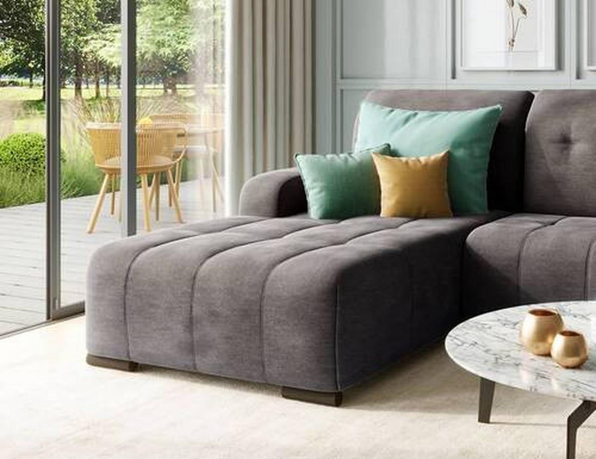 Wohnlandschaft Vicari Anthrazit Mikrofaser - Anthrazit/Schwarz, MODERN, Textil/Metall (292/185cm) - Livetastic