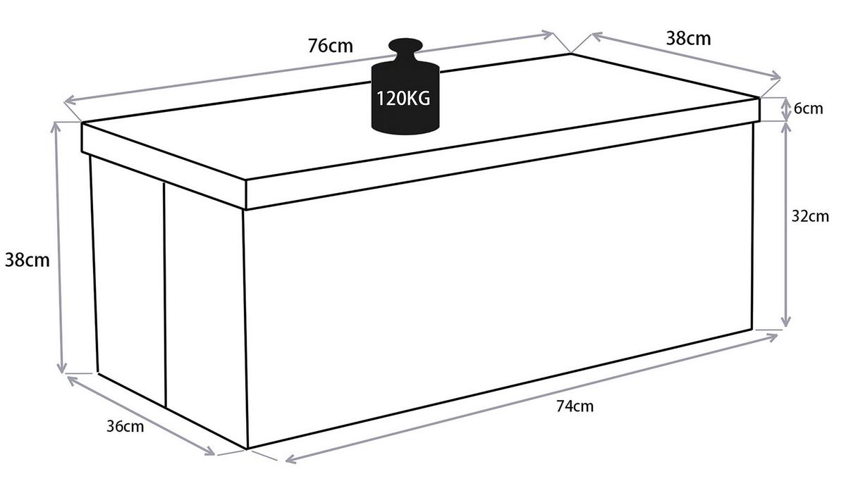 SITZBOX BOXAS - Hellgrau, Basics, Holzwerkstoff/Kunststoff (76/38/38cm) - MID.YOU