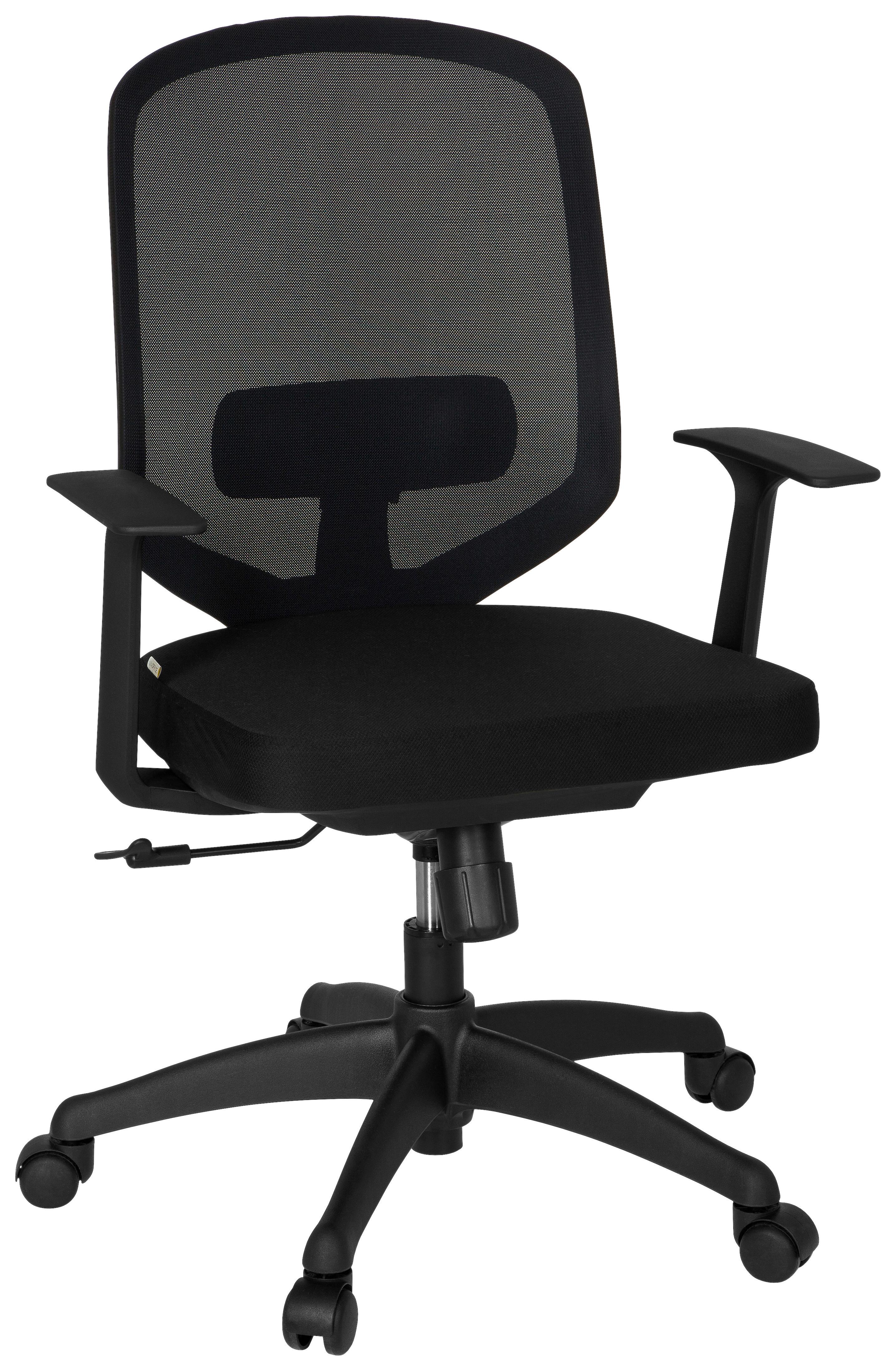 Drehstuhl Delight Schwarz ca. 56x105x44cm - Schwarz, MODERN, Kunststoff/Textil (56/105/44cm) - MID.YOU