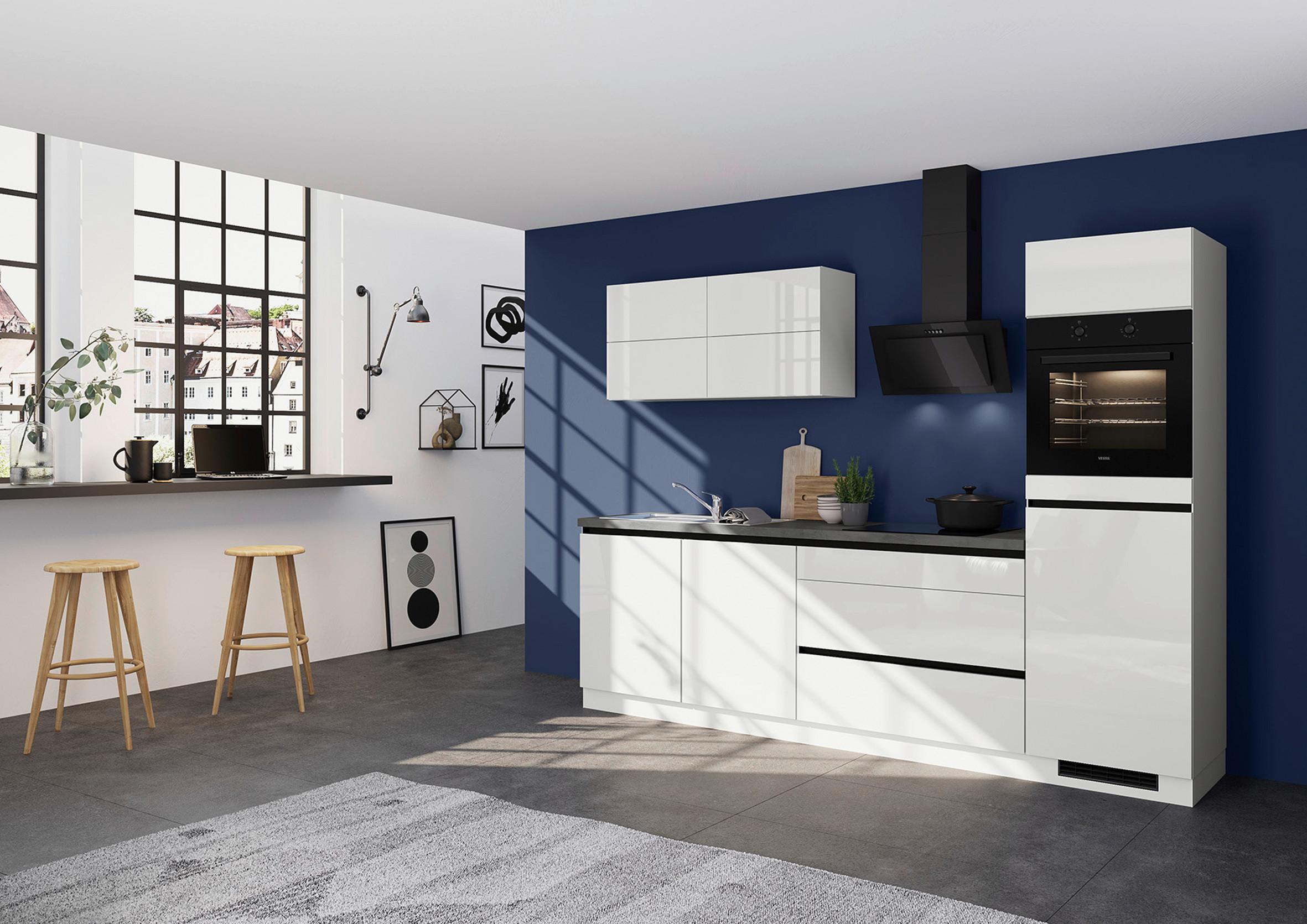 Küchenblock IBC ohne Geräte ca. 280 cm Hellgrau - Dunkelgrau/Hellgrau, Design, Holzwerkstoff (280cm) - Impuls