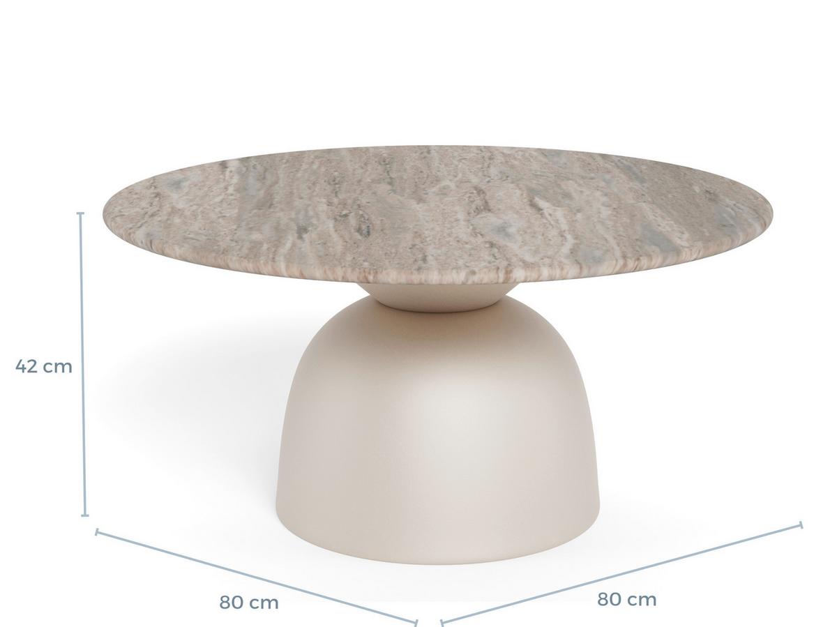 STOLIK KAWOWY FERROL - szary, Design, kamień/metal (80/80/42cm) - MID.YOU