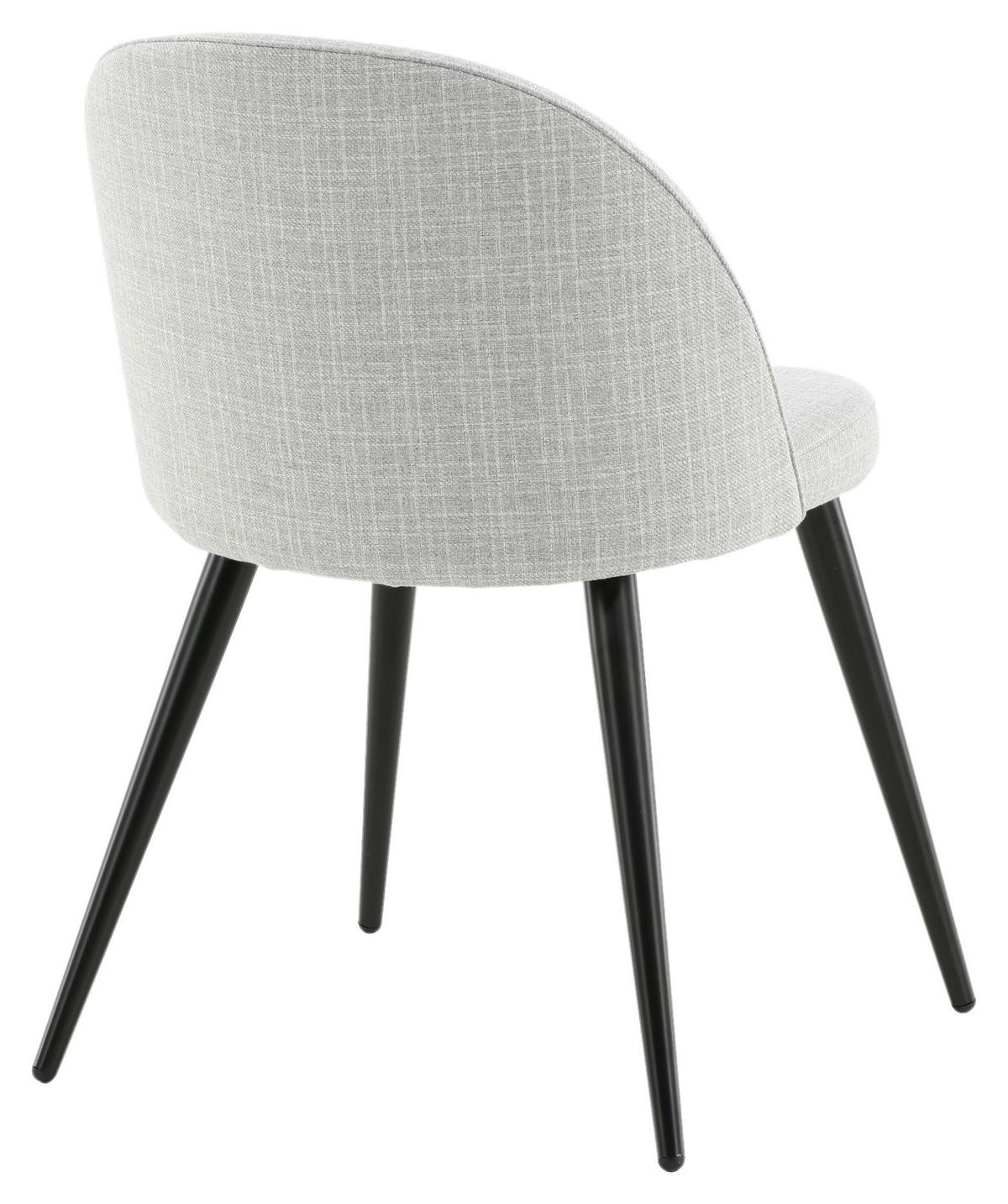 STUHL-SET VELVET - Hellgrau/Schwarz, Design, Textil/Metall (50/77/48cm) - Livetastic