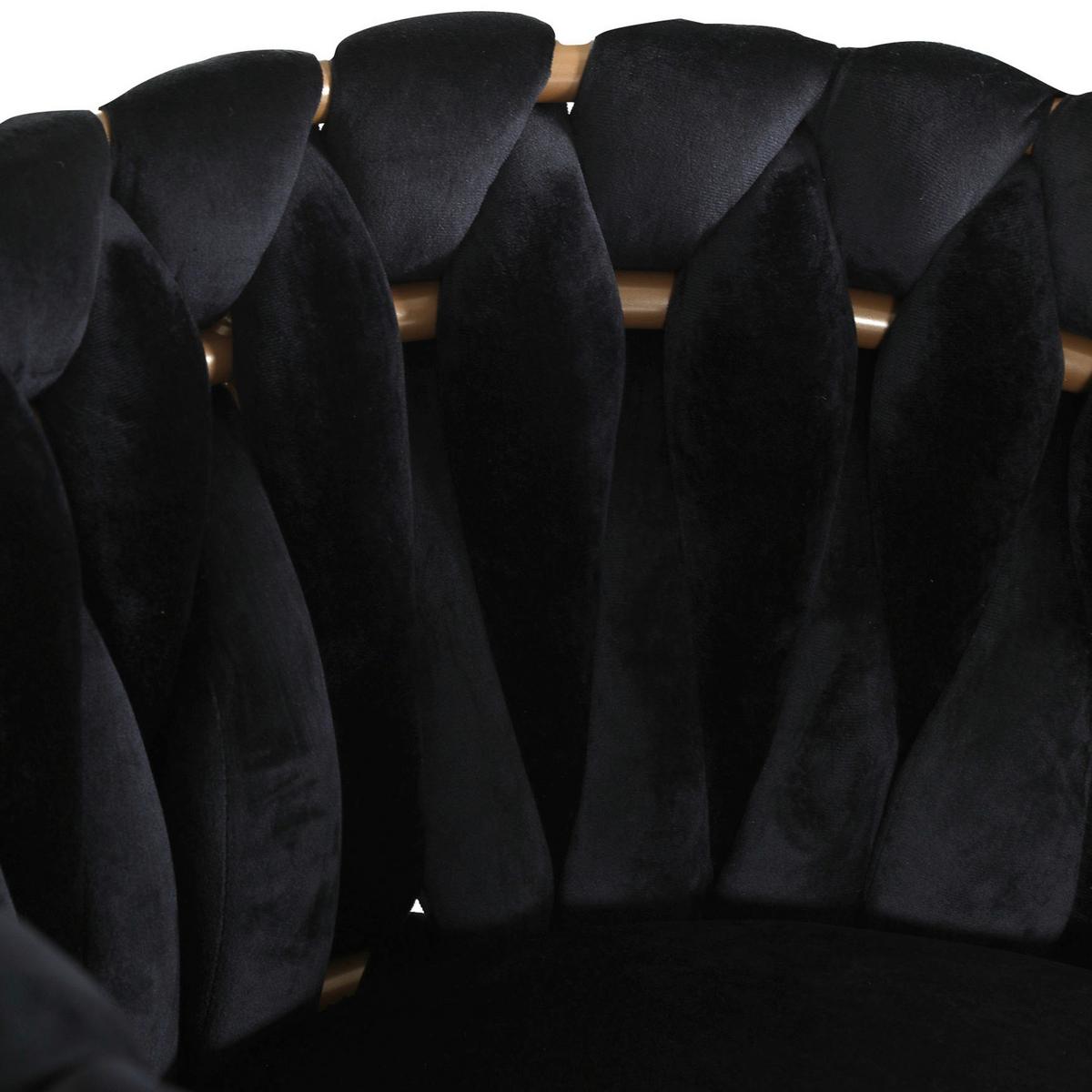 Armlehnstuhl Weavy in Schwarz/Gold - Goldfarben/Schwarz, Design, Textil/Metall (60/78/55cm) - Mömax