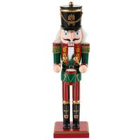 FIGURKA DZIADEK DO ORZECHÓW 24HG77012 - zielony/czerwony, Lifestyle, materiał drewnopochodny/metal (8,5/30,5cm) - X-Mas