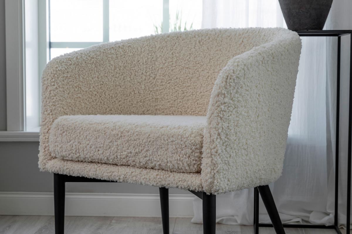SESSEL FLUFFY - Schwarz, Design, Kunststoff/Textil (66/70,5/64cm) - Livetastic