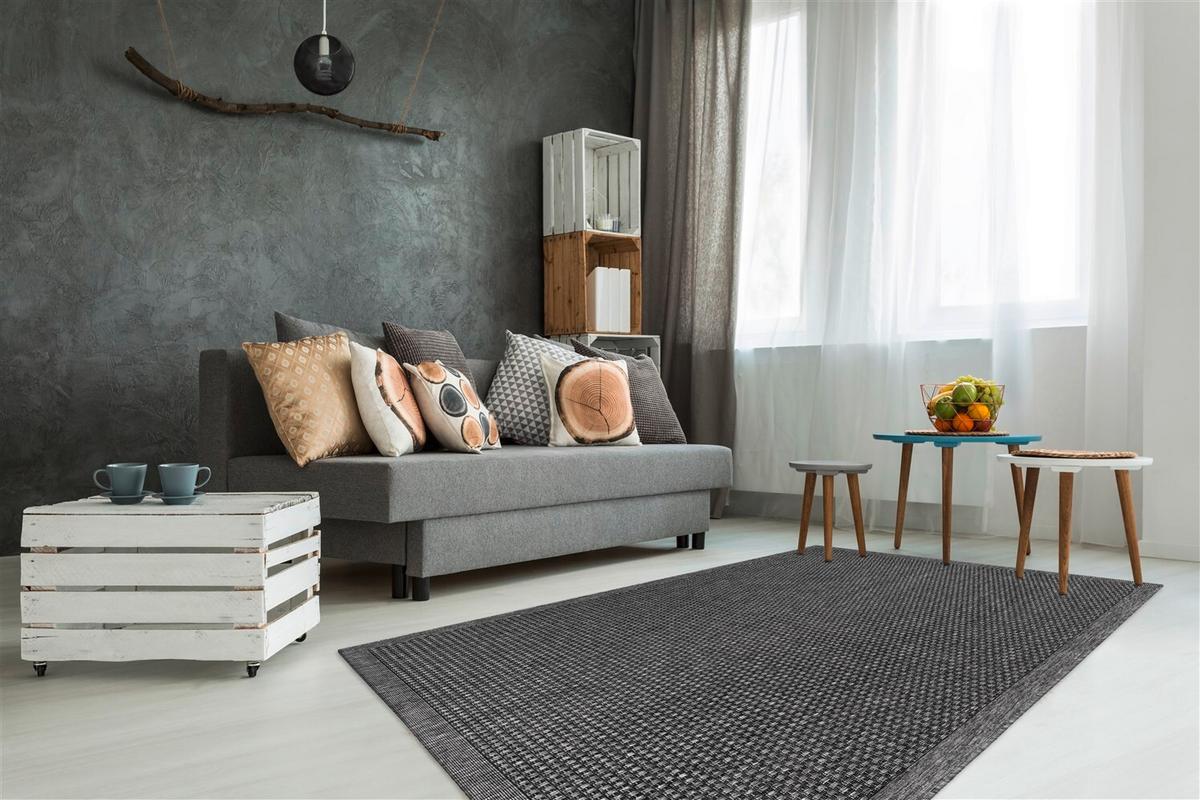 FLACHWEBETEPPICH INDONESIA - KEDIRI SILBER - Grau, Konventionell, Textil (80/150cm) - Kayoom