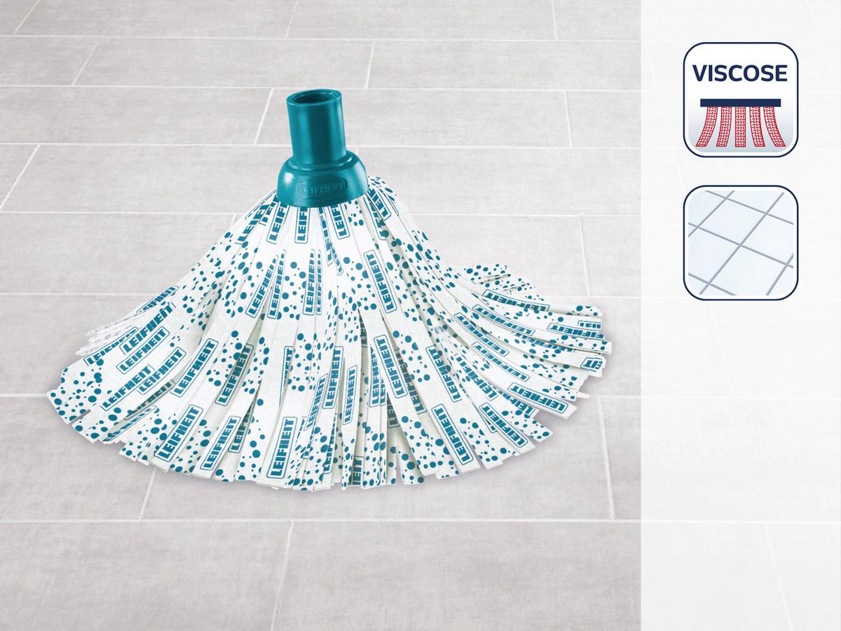 Pótfelmosófej Leifheit Classic Mop Viscose - türkiz/fehér, textil (32cm) - Leifheit