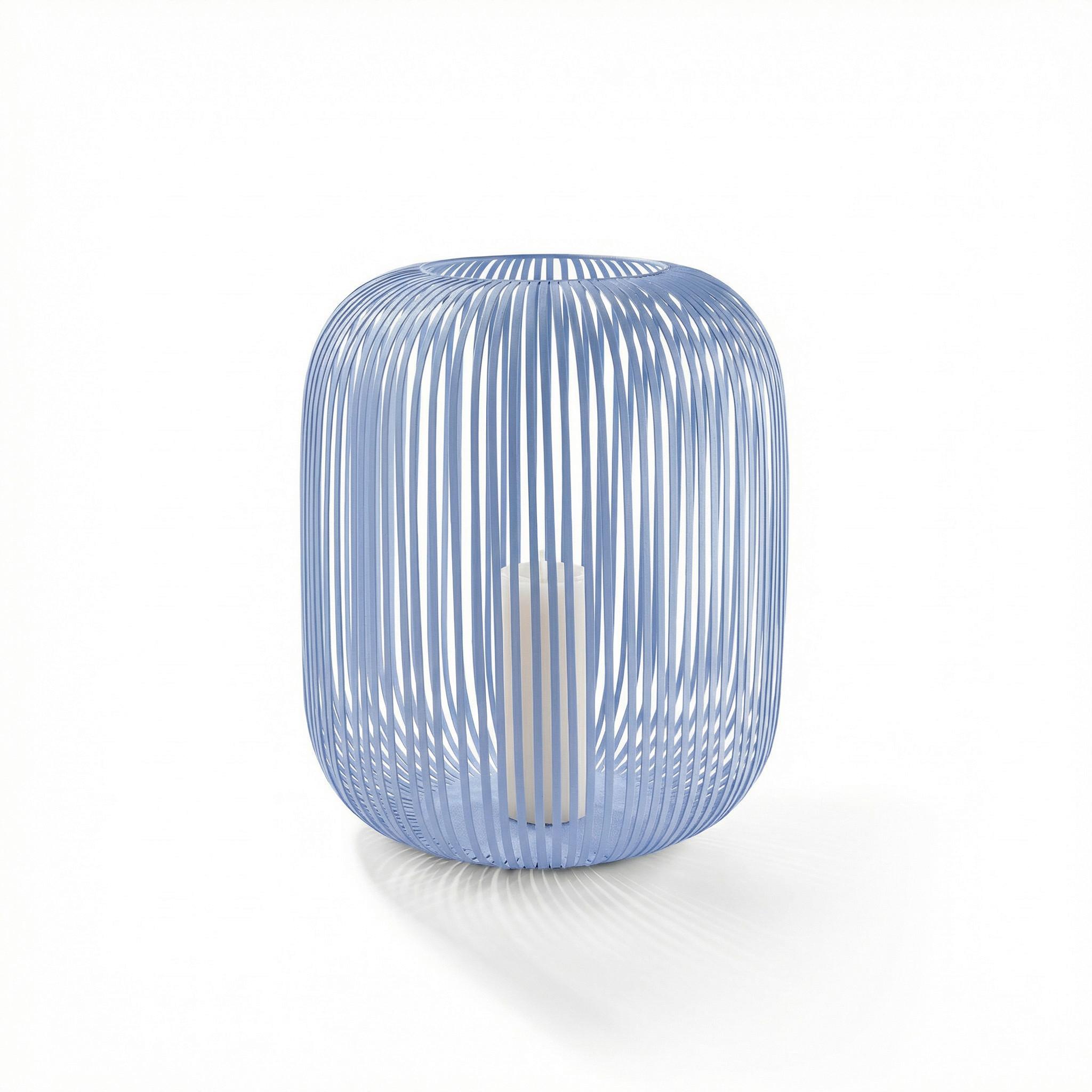 Laterne Lig Medium Pastellblau - Pastellblau, Basics, Metall (30/35cm) - FYNCH-HATTON