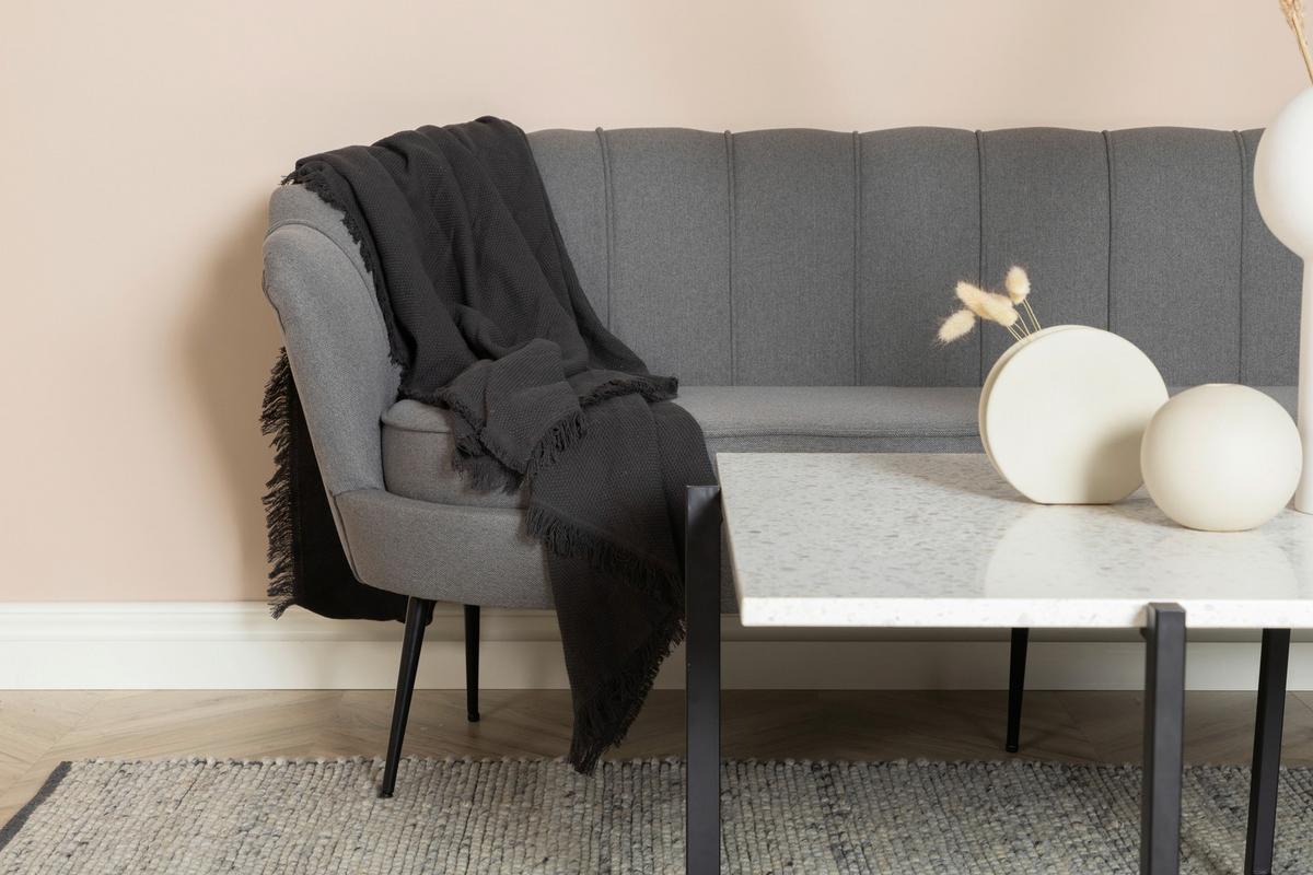 Sofa Calais ca. 180 cm Grau - Dunkelgrau/Schwarz, Design, Textil/Metall (180/78.5/78cm) - Livetastic