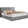 Boxspringbett Lavenito Grau ca. 180x200cm - Schwarz/Grau, KONVENTIONELL, Textil (180/200cm) - Premium Living