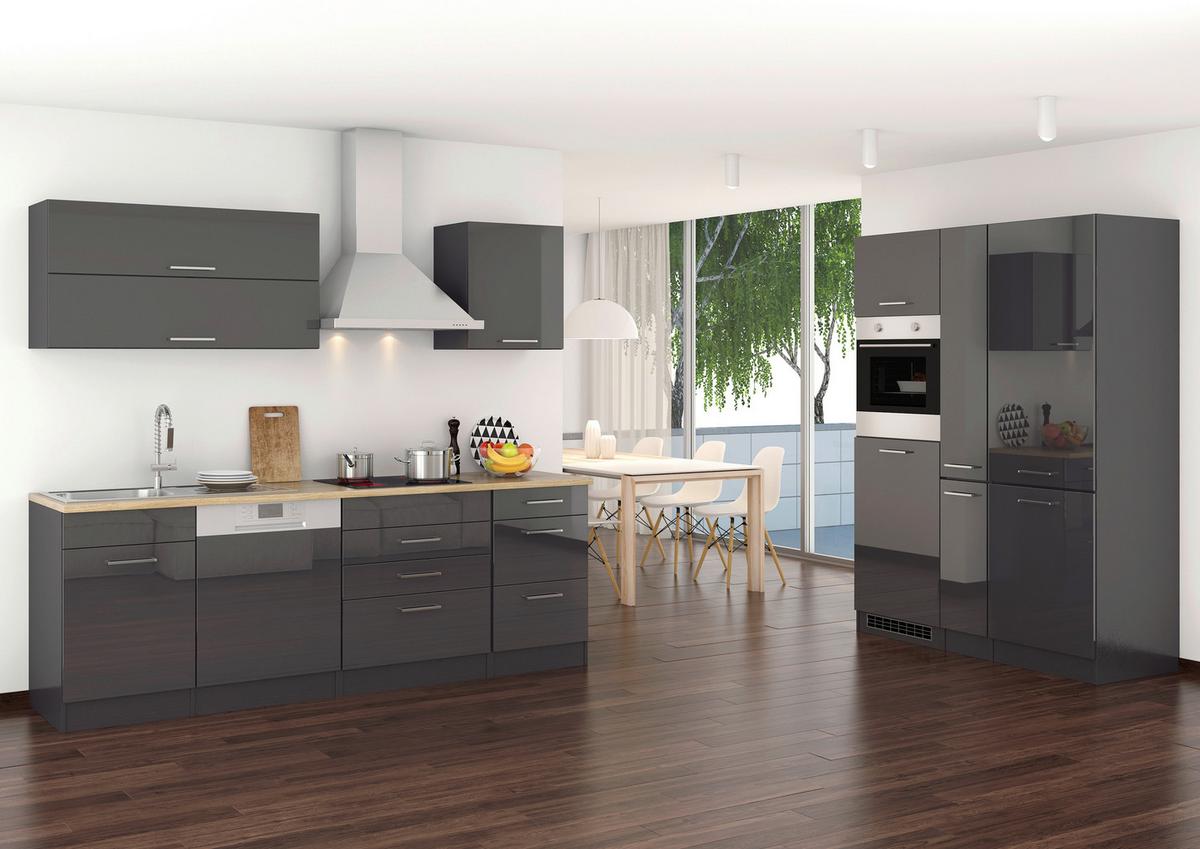 Küchenoberschrank Mailand Graphitfarben - Silberfarben/Graphitfarben, MODERN, Holzwerkstoff/Metall (50/57/34cm) - Held
