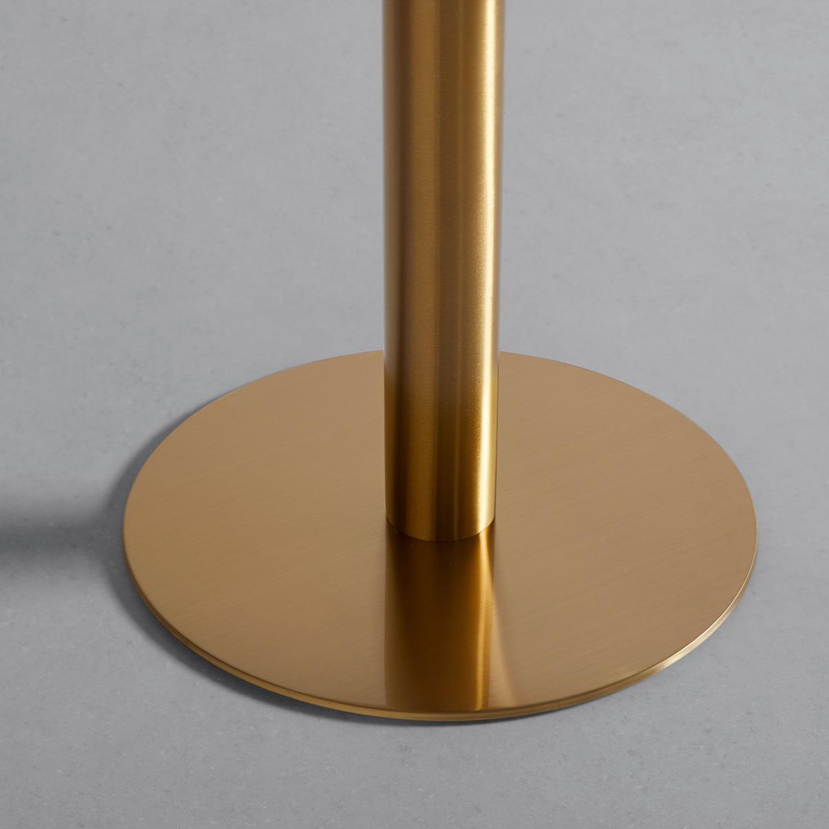 Esstisch Mirac Weiß/Goldfarben - Goldfarben/Weiß, Trend, Holzwerkstoff/Stein (105/75cm) - Mömax