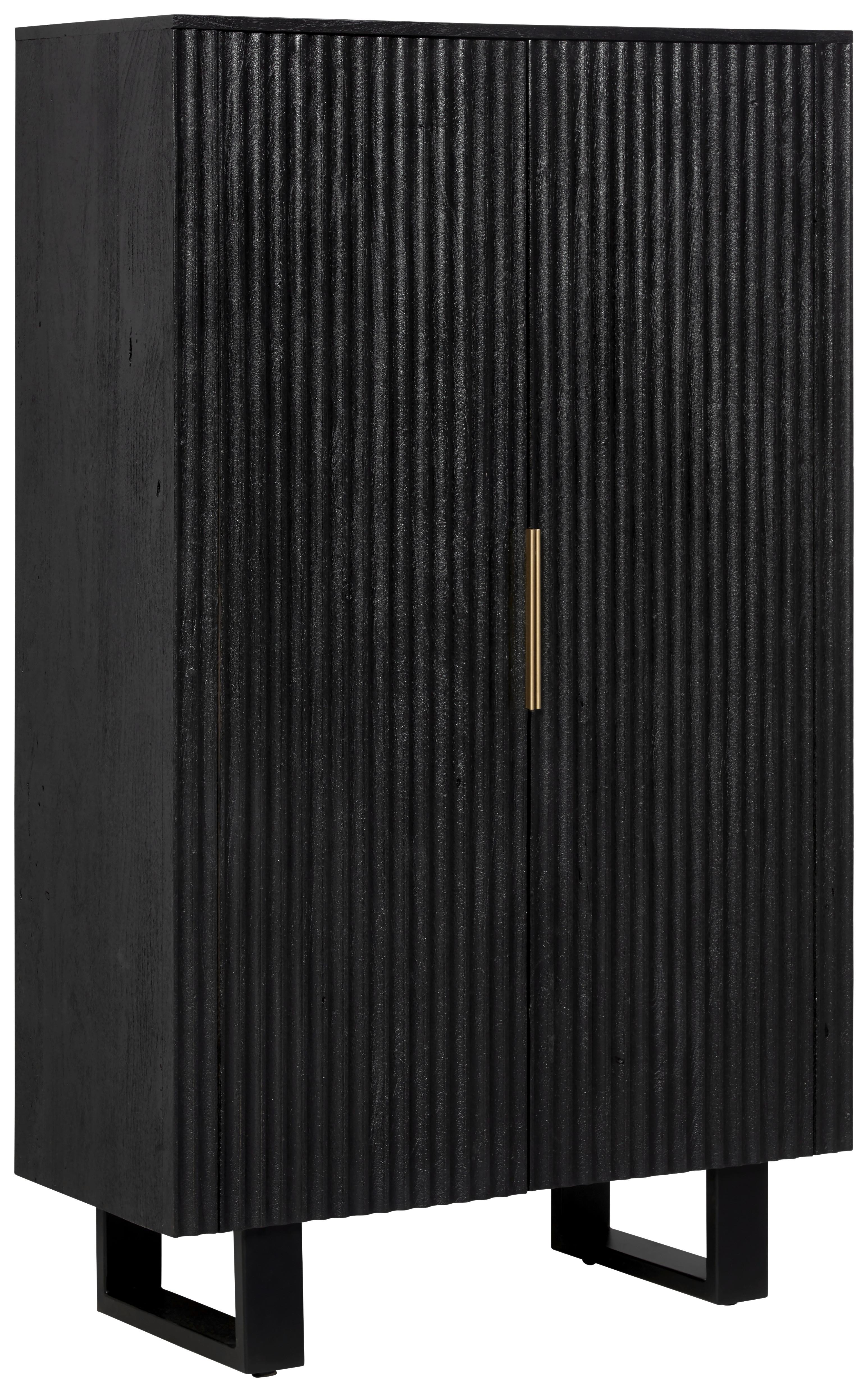 KOMODA WYSOKA HIGHBOARD - czarny/kolor złoty, Design, metal/drewno (90/150/40cm) - Livetastic