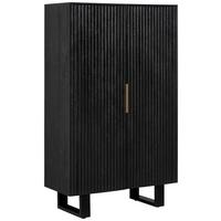 KOMODA WYSOKA HIGHBOARD - czarny/kolor złoty, Design, metal/drewno (90/150/40cm) - Livetastic