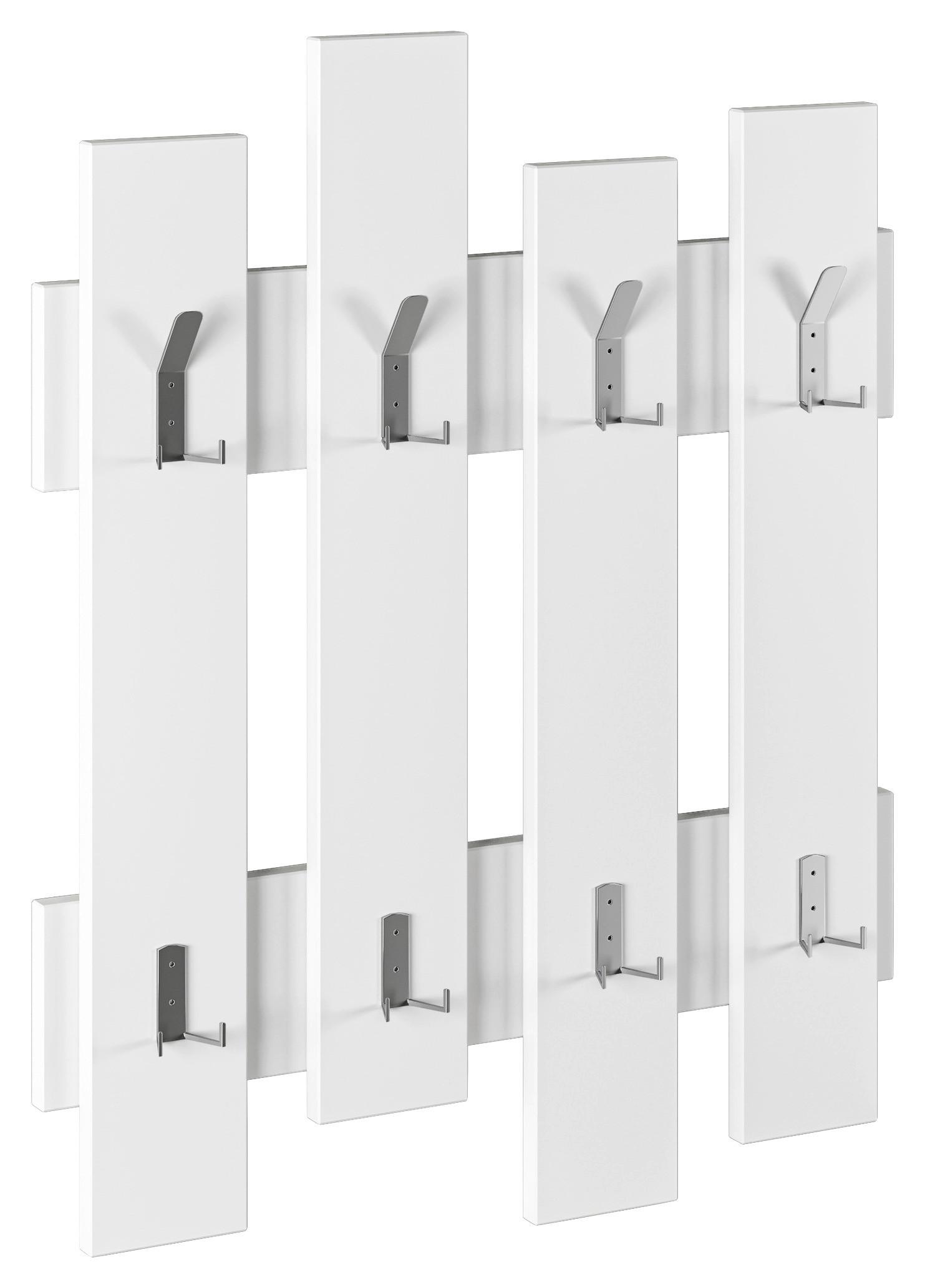 Wandgarderobe Wave ca.64x81cm Weiß - Weiß, Design, Holzwerkstoff (64/81/4cm) - Livetastic