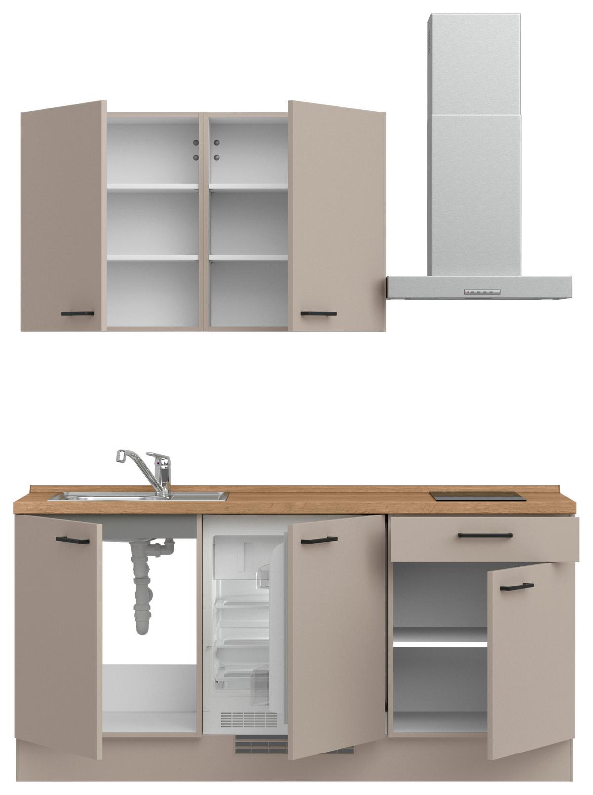 Küchenleerblock Easytouch Low o. Geräte Sandfarben - Sandfarben/Eichefarben, MODERN, Holzwerkstoff/Metall (180cm) - Nobilia