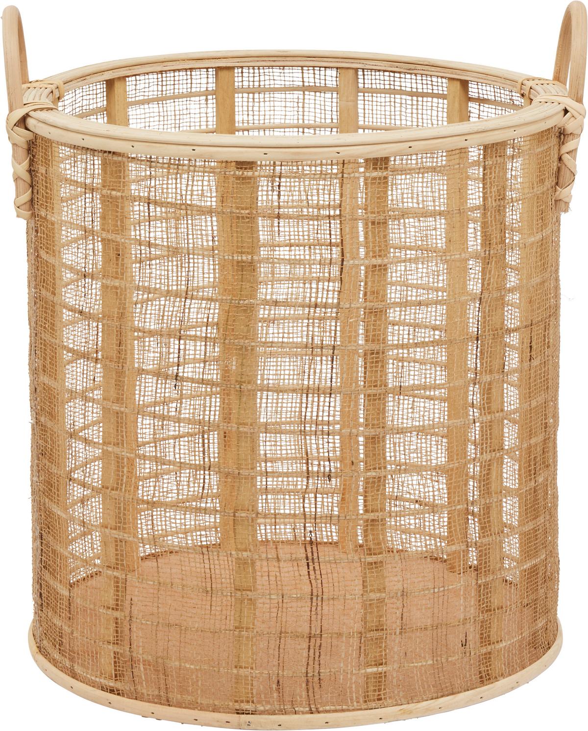 Kosár Lean-L - natúr színű, textil/fa (38/43/35cm) - Premium Living