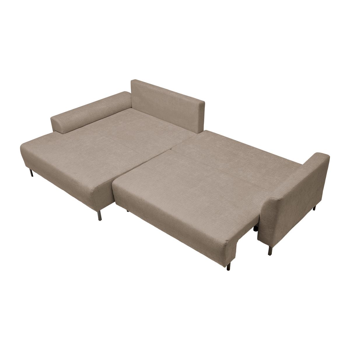 Ecksofa Integra Beige - Greige/Schwarz, Textil/Metall (170/81-93/294cm) - Mömax