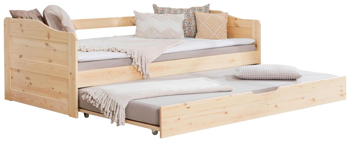 Ausziehbett Melinda ca. 204x96x63 cm Kiefer - Kieferfarben, Natur, Holz/Kunststoff (90/200cm) - MID.YOU