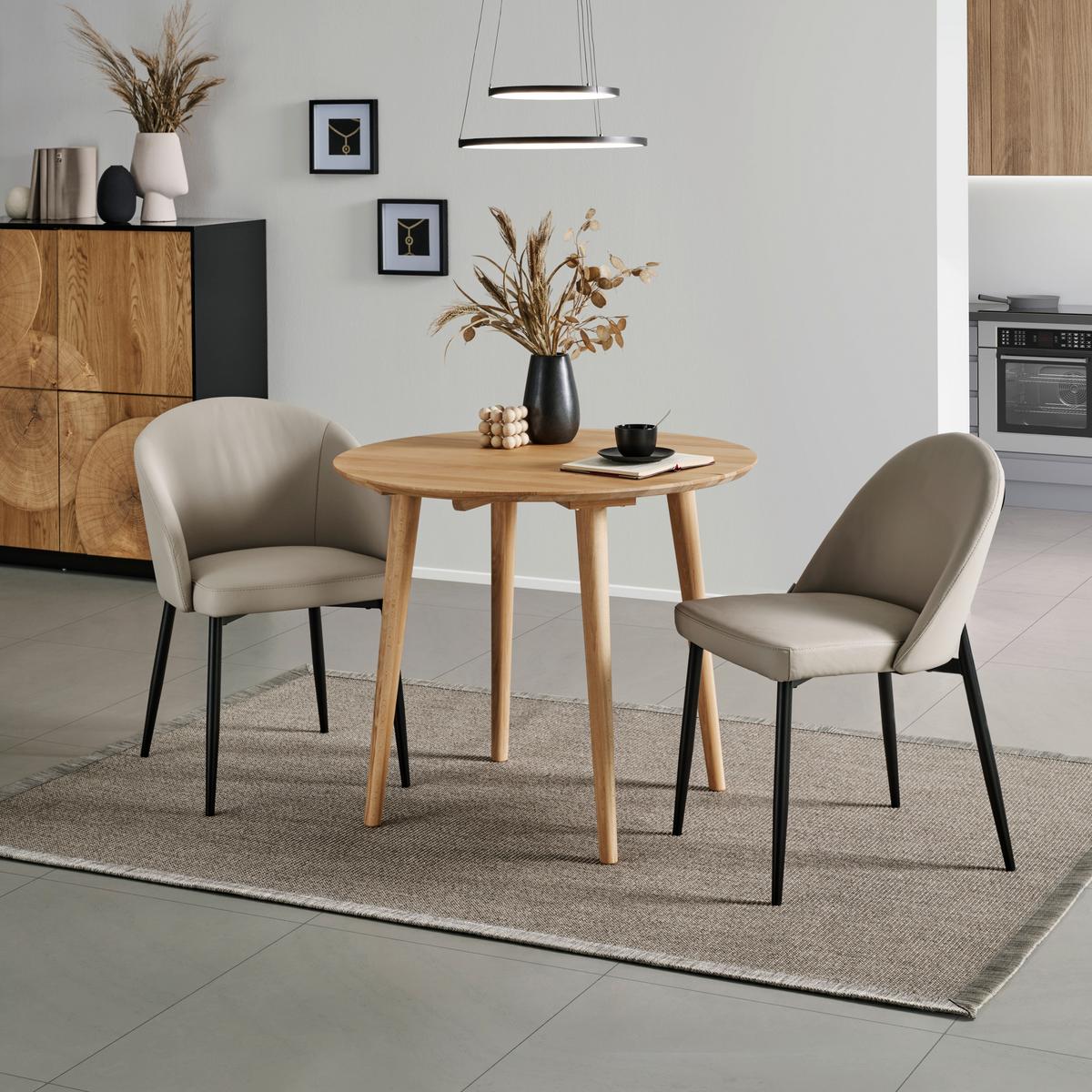 STÓŁ DO JADALNI RUND - buk twardzielowy, Natur, drewno (90/90/75cm) - P & B