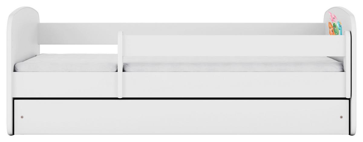 Otroška Postelja Babydreams, Bela, 80x160cm - bela/barve breze, Moderno, tekstil/leseni material (80/160cm) - MID.YOU