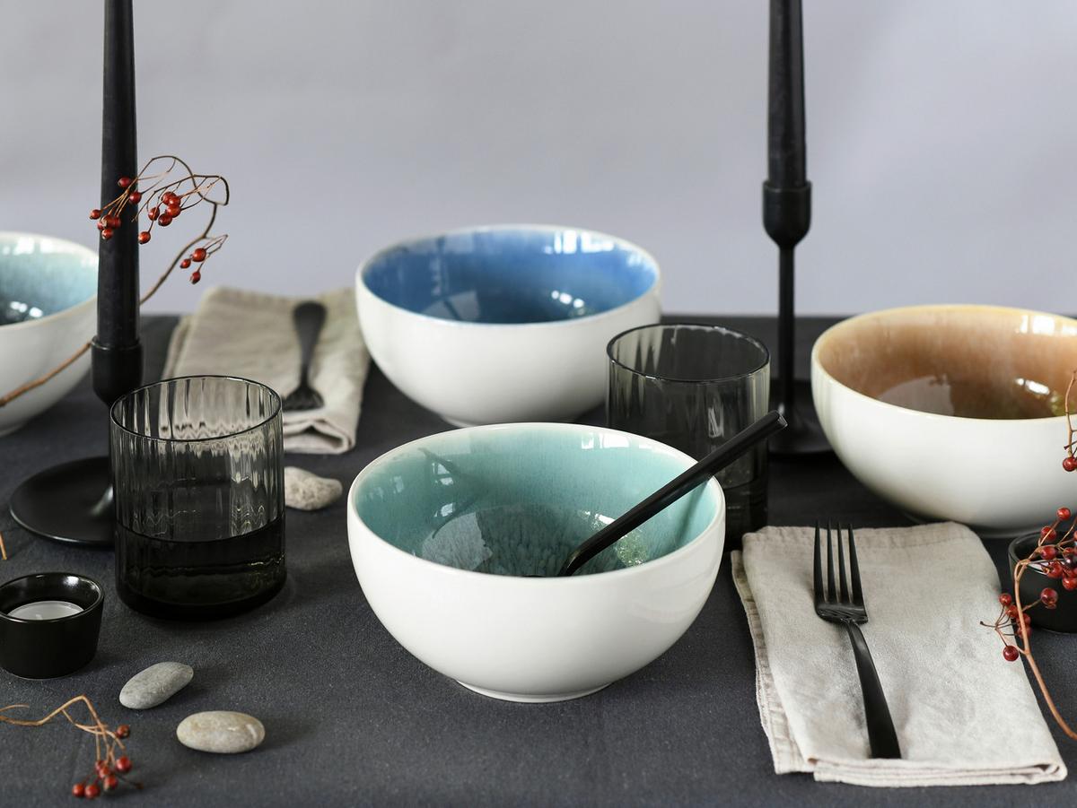 Tálszett 24964 Caldera Mix, Buddha Bowl - sötétkék/világoskék, Basics, kerámia (17,5/8,5cm) - Creatable